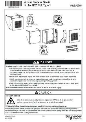Image de Instruction Sheet - Altivar Process Size6 : Kit IP21 & UL type1 (VW3A9704)