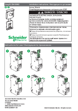 Easy9 Screw Shield - EZ9A26982 - Instruction Sheet Hoja de ...