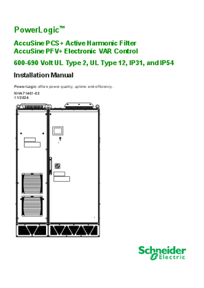 Imagine a Installation Manual: AccuSine™ PCS+ Active Harmonic Filter / AccuSine™ PFV+ Electronic VAR Control