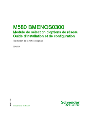 Image de Modicon M580 - BMENOS0300 Module de sélection d''options de réseau, Guide d''installation et de configuration