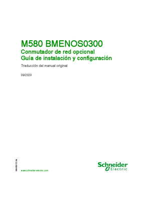 Imagen de Modicon M580 - BMENOS0300 Conmutador de red opcional, Guía de instalación y configuración