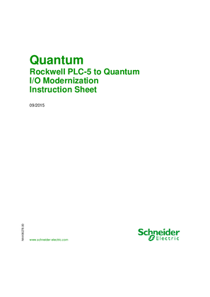 Image of Quantum - Rockwell PLC-5 to Quantum I/O Modernization, Instruction Sheet