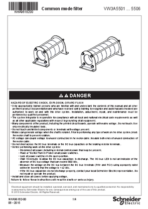 Imagen de Instruction sheet - Common Mode Filter : VW3A5501 ... 5506
