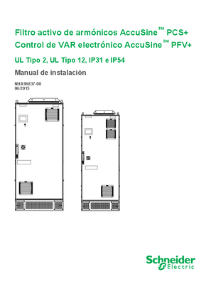 Imagen de Filtro activo de armónicos AccuSine™ PCS+ Control de VAR electrónico AccuSine™ PFV+ UL Tipo 2, UL Tipo 12, IP31 e IP54