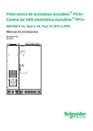 Imagen de Manual de instalación: Filtro activo de armónicos AccuSine™ PCS+ / Control de VAR electrónico AccuSine™ PFV+