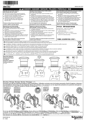 Image de ZBE302 Single contact block - 1 NC monitoring, Instruction Sheet (FR)