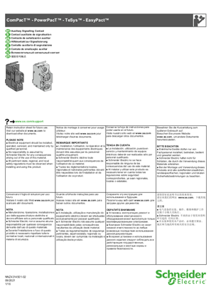 Image of Auxiliary Signalling Contact - Instruction Sheet