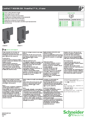 Image de ComPacT NSX100-250 - PowerPacT H-, J-Frame - Verrouillage fixe pour maneton - Notice de montage
