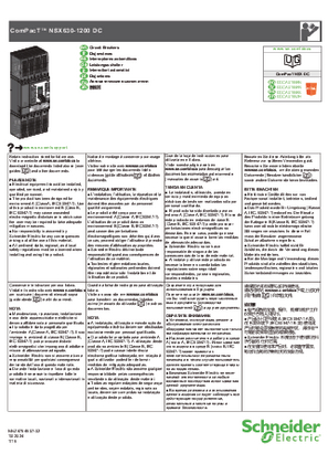 Obraz ComPacT NSX630-1200 DC - Circuit Breakers - Instruction Sheet