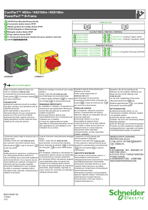 Kép ComPacT NSXm / PowerPacT B-Frame - 3P/4P Direct Mounted Rotary Handle - Instruction Sheet