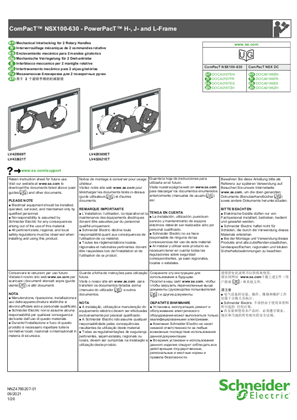 Image de ComPacT NSX100-630 - PowerPacT H-, J- and L-Frame - Interverrouillage mécanique de 2 commandes rotatives - Notice de montage