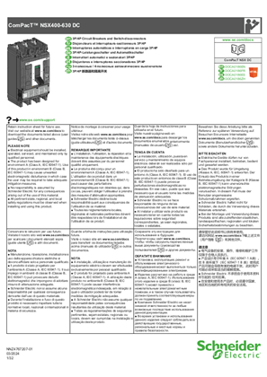 이미지 ComPacT NSX400-630 DC - 3P/4P Circuit Breakers and Switch-disconnectors - Instruction Sheet