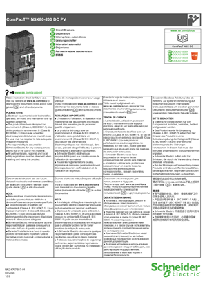 이미지 ComPacT NSX80-200 DC PV - Circuit Breakers - Instruction Sheet