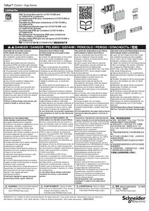 Image de IP20 Terminal Shrouds for LC1G115-500 and LC1G205-475C Contactors - Notice de montage