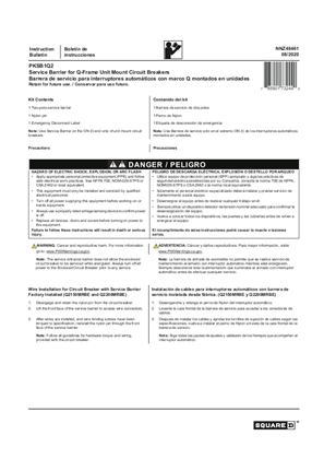Imagen de PKSB1Q2 Service Barrier for Q-Frame Unit Mount Circuit Breakers