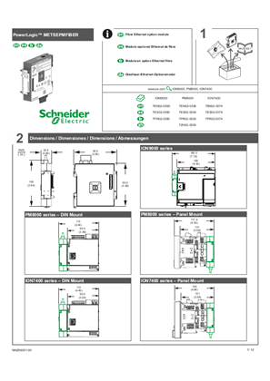 Εικόνα του PowerLogic™ Fiber Ethernet option module