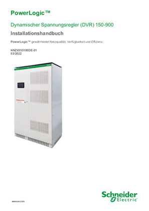 Bild von PowerLogic Dynamischer Spannungsregler (DVR) 150-900: Betriebshandbuch
