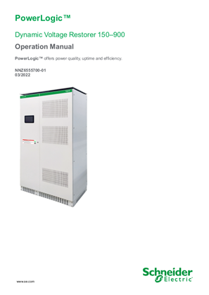 Image of PowerLogic Dynamic Voltage Restorer 150–900 - Operation Manual