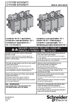 Image de TeSys F - LC1F1700-2100 S410/S411 Contactors - Notice de montage