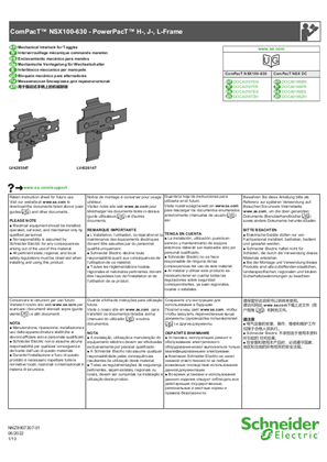 Image of ComPacT NSX100-630 - PowerPacT H-, J-, L-Frame - Mechanical Interlock for Toggles - Instruction Sheet