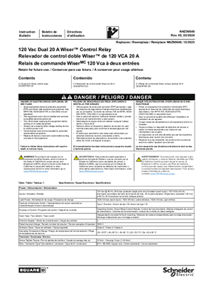 Image of 120 Vac Dual 20 A Wiser Control Relay Installation Instructions