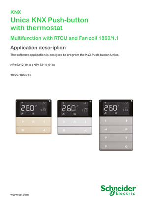 Görüntüsü Unica KNX Push-button with thermostat, Application description, EN