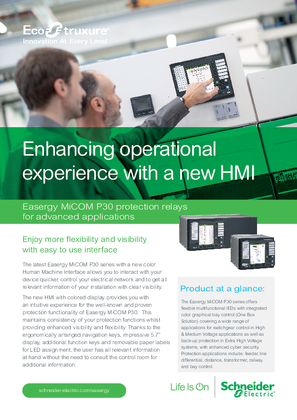 Image of Easergy MiCOM P30 protection relays for advanced applications