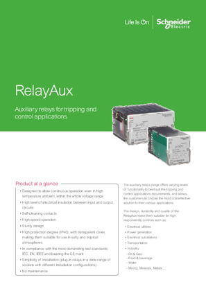 Image of RelayAux for tripping and control applications