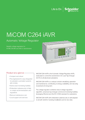 Image de MiCOM C264 iAVR Automatic Voltage regulator