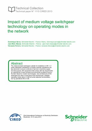 Image of CIRED 2013-Impact of medium voltage switchgear technology on operating modes in the network
