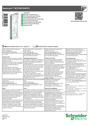 Image of MasterPacT MTZ - Micrologic Transparent Cover - Instruction Sheet