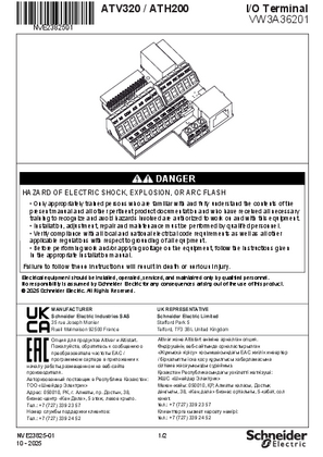 Slika linije Instruction Sheet: ATH200 - ATV320 I/O Terminal - VW3A36201