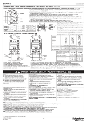 Image of SSP1... Single-phase solid state panel mount relays with smart diagnostic features, Instruction Sheet