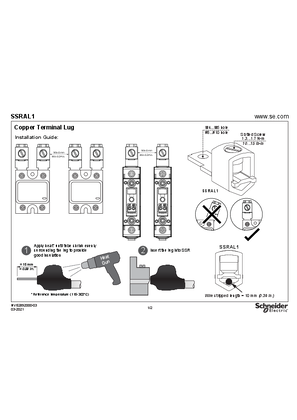 Image de SSRAL1 / SSRAL2 Copper terminal lug, Intruction Sheet