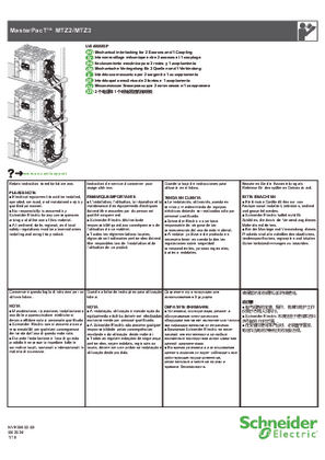 Imagen de MasterPacT MTZ2/MTZ3-Enclavamiento mecánico para 2 redes y 1 acoplamiento, instrucciones - Hoja de instrucciones