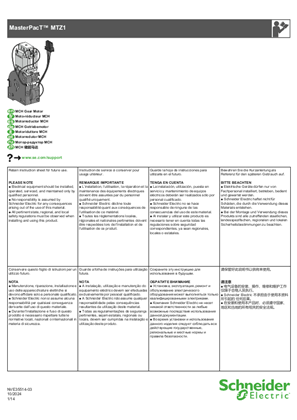Image de MasterPacT MTZ1 Moto-réducteur MCH - directives d'utilisation - Notice de montage
