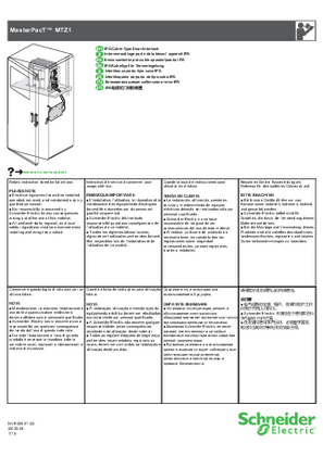 Imagen de MasterPacT MTZ1 - IPA Cable Type Door-Interlock - Instruction Sheet