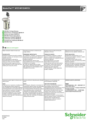 Imagen de MasterPacT MTZ-Bobinas de disparo MN-MX-XF instrucciones - Hoja de instrucciones