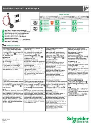 Slika linije MasterPacT MTZ2/MTZ3 + MicroLogic X - BPFE/BPFET Electrical Closing Pushbutton - Instruction Sheet