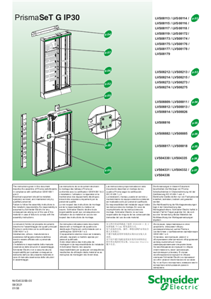 Slika linije PrismaSeT G IP 30 enclosure association leaflet - Instruction Sheet