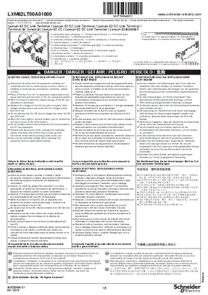 Obraz LXM62LT00A01000 Lexium 62 DC Link Terminal, Instruction Sheet