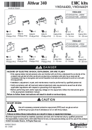 Slika linije Instruction Sheet - ATV340 EMC kit : VW3A4430, VW3A4431