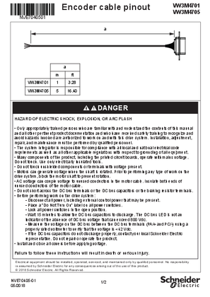 Image of Instruction Sheet - Encoder Cable : VW3M4701 & VW3M4705