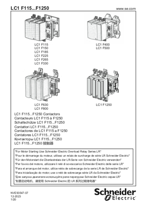 Bild von Schaltschütze LC1 F115...F800 - Gebrauchsanleitung