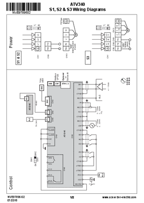 Образ ATV340 Wiring Diagrams for Frame Sizes S1, S2, S3