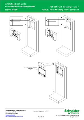 Slika linije O1978GB Installation Guide Flush Mounting Frame FDP221_252