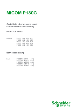 Bild von MiCOM P130C, Betriebsanleitung (Globaldatei) P130C/DE M/B53