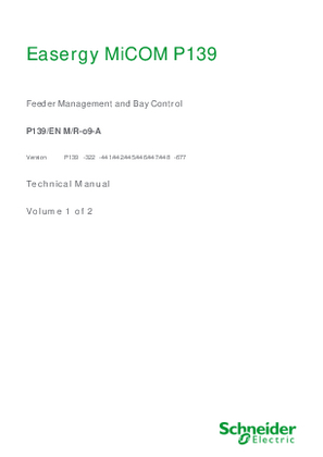 Image of Easergy MiCOM P139, Manual (global file) P139/EN M/R-o9 (P139 ‑322 ‑677)