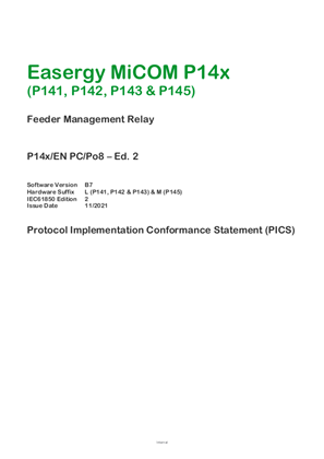 Image de MiCOM P14x, IEC 61850 PICS & MICS & PIXIT & TICS & ADL