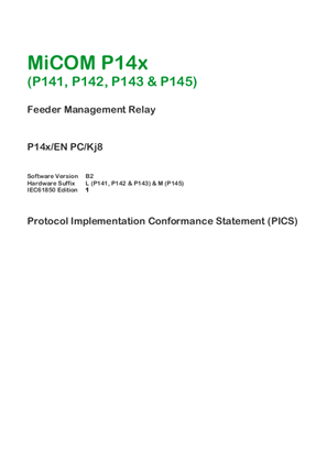Image of MiCOM P14x, IEC 61850 PICS & MICS & PIXIT & TICS